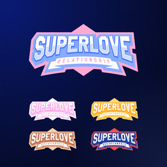 Sport emblem typography set. Super love logo for your t-shirt. Logotype collection