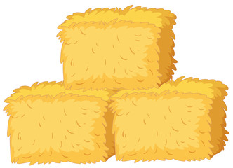 Bales of straw on white background © blueringmedia