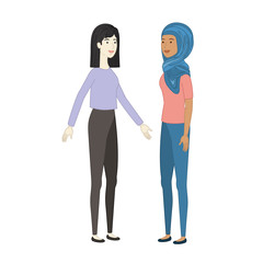 Fototapeta premium young women standing avatar character