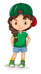 Sporty Girl Cartoon Character