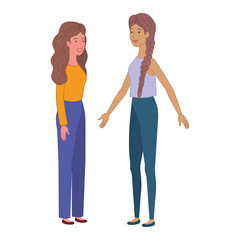 Fototapeta premium young women standing avatar character