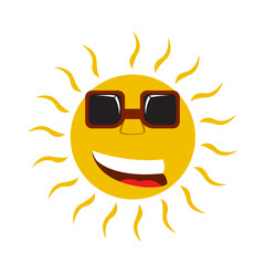 Isolated happy sun with sunglasses. Vector illustration design