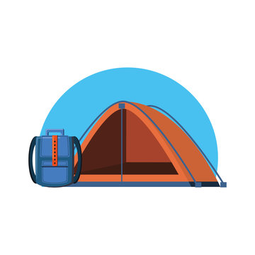 recommend clip art: camping tent with travel bag