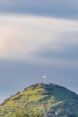 Fototapeta na wymiar Horizontal View of Battle Mountain Cross, Rancho Bernardo, San Diego, California