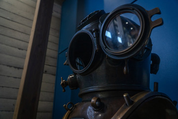 Old deep sea diving helmet