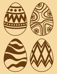 set easter eggs with figures decoration to event