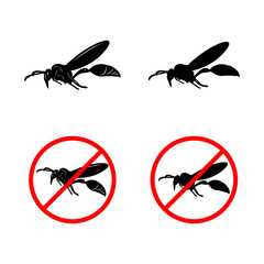 bee logo icon design template vector