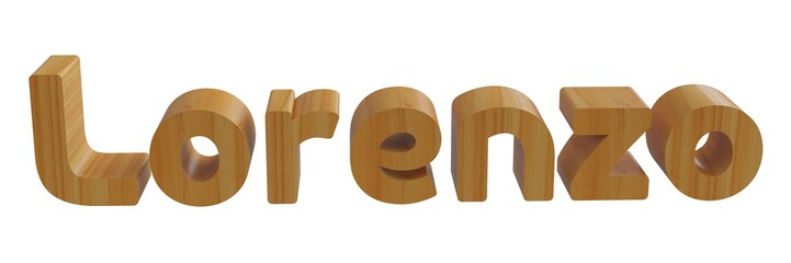 lorenzo in 3d name with wooden texture