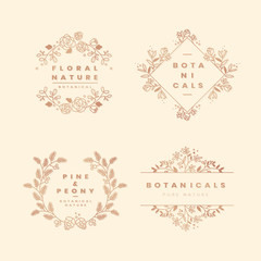 Floral botanical frame collection