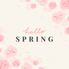 Spring floral border illustration