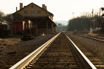 Fototapeta na wymiar old railroad depot