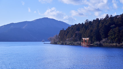 Mount Fuji with Lake Ashi from Hakone.
