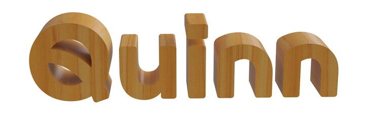 quinn in 3d name with wooden texture