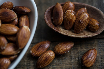 almonds wooden group
