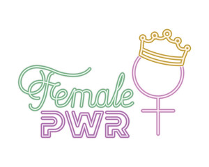 female power label isolated icon