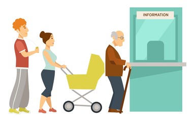 Information window line or queue waiting for turn