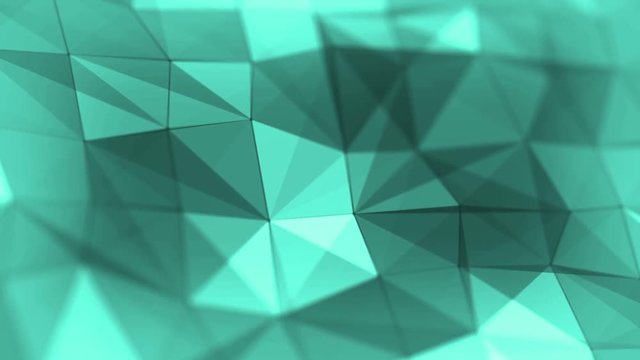 Abstract Triangle Geometrical MintColour Background. Smooth Polygons WavesPerfect seamless loop of slowmotion polygon waves. Background animation. 4K