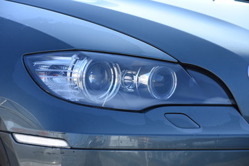 Modern auto headlight ,Car wash 