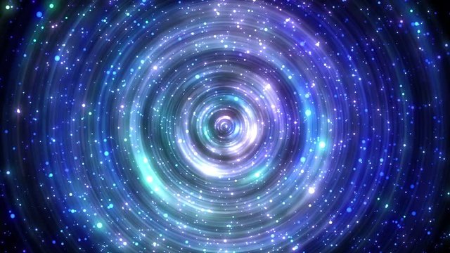 Star space neon tunnel illumination glow particles