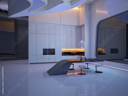 Download Futuristic Future Interior Design Background