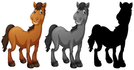 Set of horse character
