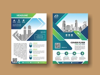 Poster brochure flyer design template vector, Leaflet cover presentation abstract geometric background, layout in A4 size