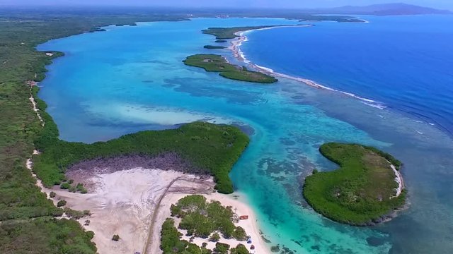 High view of La Caobita Beach in azua dominican republic