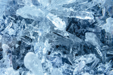 crystals close up. crystal texture. Frozen water