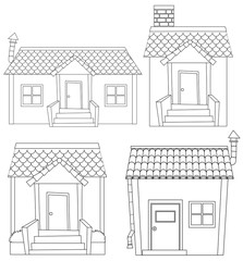 Set of simple house outline