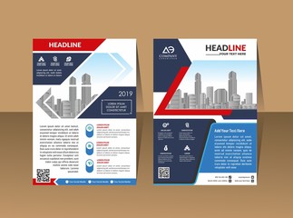 Poster brochure flyer design template vector, Leaflet cover presentation abstract geometric background, layout in A4 size