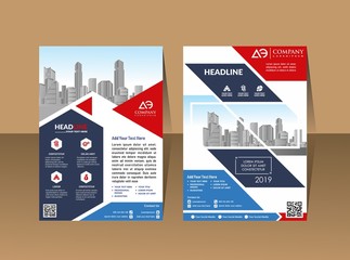 Poster brochure flyer design template vector, Leaflet cover presentation abstract geometric background, layout in A4 size