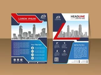 Poster brochure flyer design template vector, Leaflet cover presentation abstract geometric background, layout in A4 size
