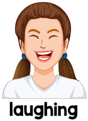 Young girl laughing facial expression