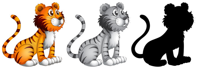 Set of tiger character