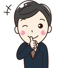 男性会社員-秘密、内緒、シークレット