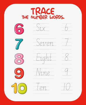 Math number tracing worksheets