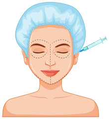Facial botox filler skin injection