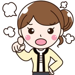 Obraz premium 女性会社員OL-怒り、ケンカ、トラブル