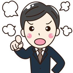 男性会社員の怒りケンカ、争い、トラブル