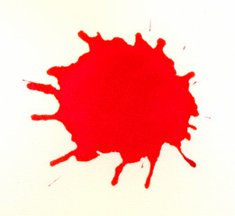 blood red ink splatter on white background 4