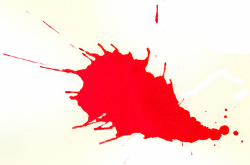 blood red ink splatter on white background 3