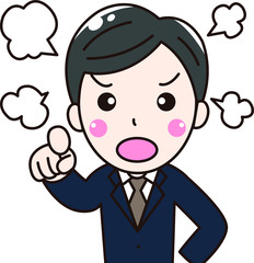 男性会社員の怒りケンカ、争い、トラブル