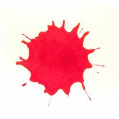 blood red ink splatter on white background 2