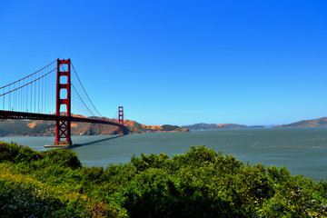 View of the Golden Gate Bridge in the morning . San Francisco, California, USA
