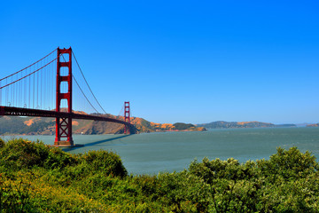 View of the Golden Gate Bridge in the morning . San Francisco, California, USA