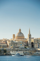 Fototapeta na wymiar Valletta, Malta, viewed from Sliema