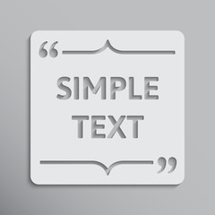 Template vector quote. Square with bracket. Empty.