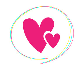 Valentines day hearts doodles set,hand drawn icons and illustrations for valentines and wedding.