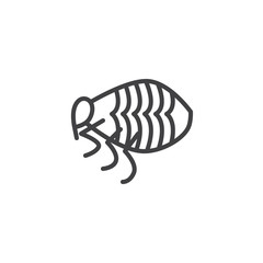 Flea pests line icon. linear style sign for mobile concept and web design. Flea insects outline vector icon. Symbol, logo illustration. Pixel perfect vector graphics