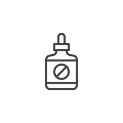 Obraz premium Insect repellent bottle line icon. linear style sign for mobile concept and web design. Pests repellent outline vector icon. Symbol, logo illustration. Pixel perfect vector graphics